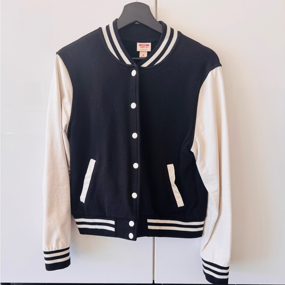 Mossimo Supply Co. letterman varsity jacket Black & White